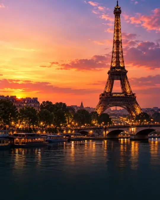 Vista de Paris com a Torre Eiffel